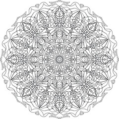 Coloring for adult anti-stress / mandala / indium. circular pattern / ethnic patterns / Boho/ Zentangl Tattoo style t-shirt, card /