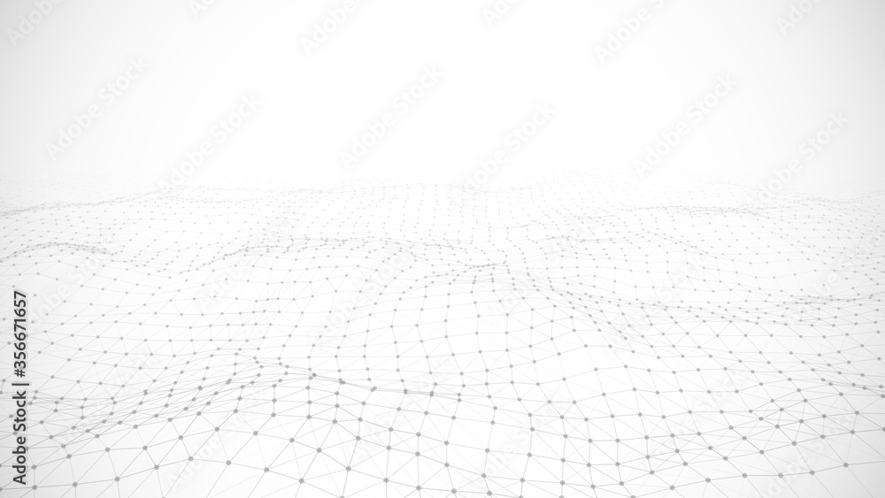 Poster black and white background with connecting triangulars, dots and lines. futuristic polygonal backgro