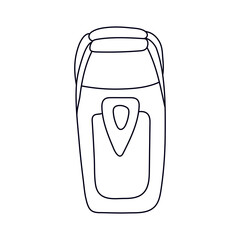 Electrical shaver  in doodle style. Isolated outline. Hand drawn vector illustration in black ink on white background.