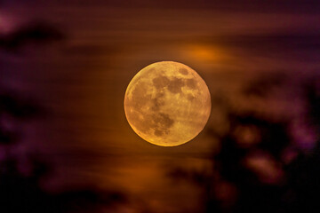 full moon and clouds