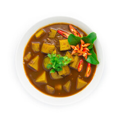 Thai Fish Organs Sour Curry Soup with Long Bean,Bamboo shoot