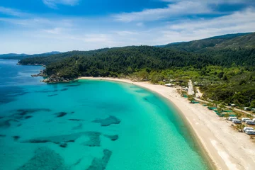 Foto op Canvas Aerial view of Armenistis beach on the Sithonia peninsula, in the Chalkidiki , Greece © ververidis