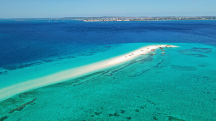Nakupenda sand bank Zanzibar with drone
