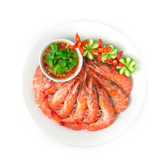 Shrimp with Bake Salt Served  Seafood Spicy Sauce