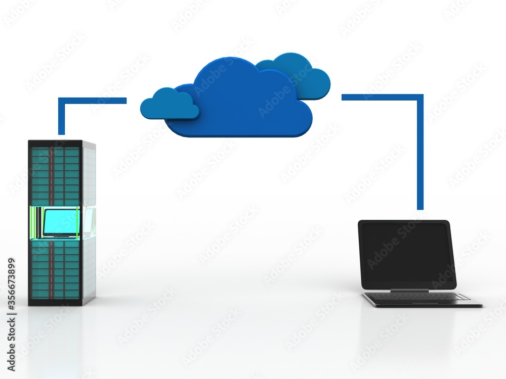 Poster 3d rendering technology computer database network