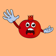 pomegranate mascot for advertising and icon