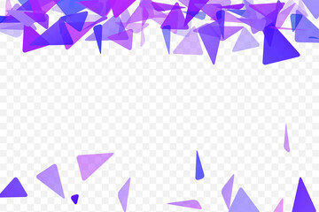 Falling triangles, random geometric elements isolated on transparent background.