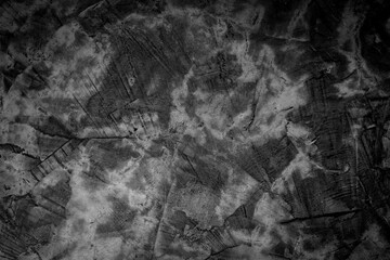 Empty black wall interior for design, Old loft style raw concrete wall. Dirty dark raw cement wall texture and background.