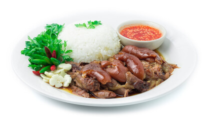 Stewed Pork Leg with Rice Recipe. Asian Food