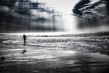 Strand von Den Helder in gleizenden Licht
