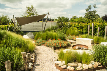 lounge area in the garden