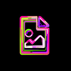 Symbol file image from multi-colored circles and stripes. UFO Green, Purple, Pink