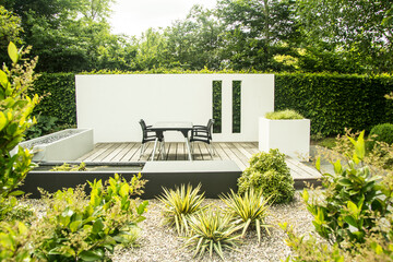 lounge area in the garden