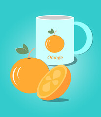 glass of orange juice and fruits