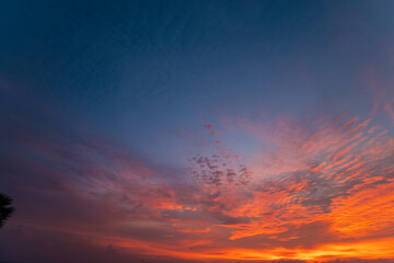 Colorful dramatic sky with cloud above sea bay