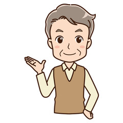 Illustration of an old man guiding