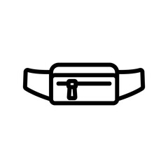 waist bag for carry money icon vector. waist bag for carry money sign. isolated contour symbol illustration