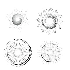 Halftone dots in circle form. round logo . vector dotted frame . design element