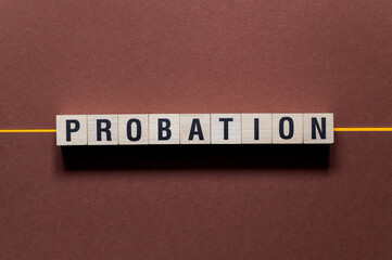 Probation word concept on cubes - obrazy, fototapety, plakaty