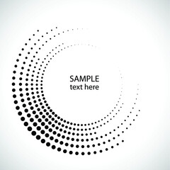 Halftone dots in circle form. round logo . vector dotted frame . design element