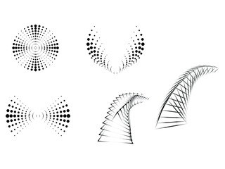 Halftone dots in circle form. round logo . vector dotted frame . design element