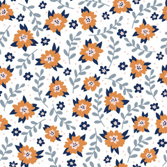 Flower and leaf hand drawn vector illustration for greetings card