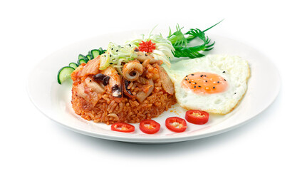 Kimchi Fried Rice with Squids (Ojing O Bogeum)