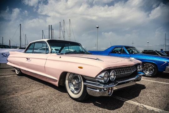 Classic pink Chevrolet at American Motor Festival 2018