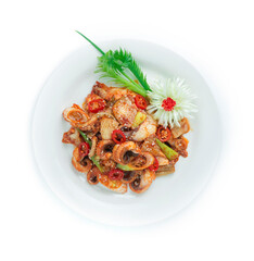 Kimchi Stir Fried with Squids (Ojing o Bogeum) Korean