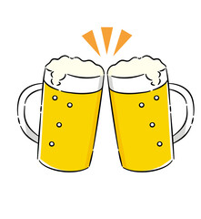 ビール　乾杯　イラスト　アイコン