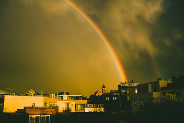 artistic rainbow in the city