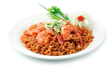 Korean Spicy Noodles stir fried with Shrimps