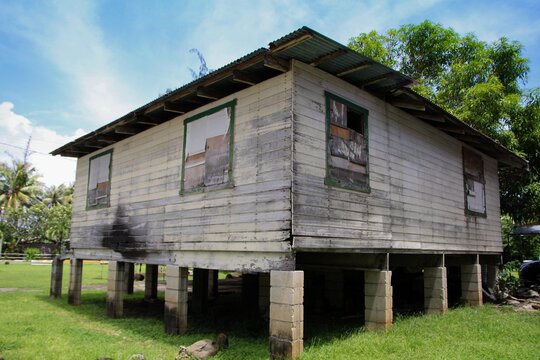 An Abandoned House With Hollow Block Stilts At The Inarajan Village In Guam, United States