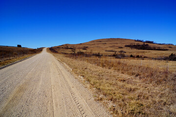 country road in the dry prairie