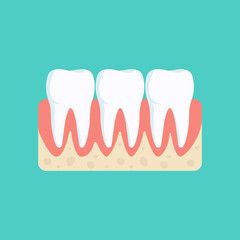 Healthy teeth and gyms flat icon - illustration 