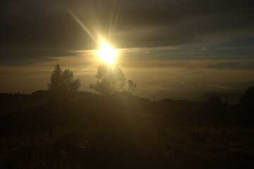 sunset in the mountains