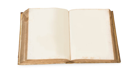 Old book open isolated