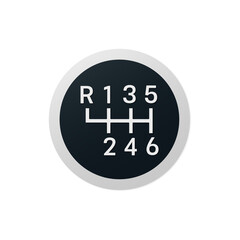 car shift gear (gear stick) on white background