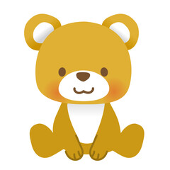 Fototapeta premium 座ったかわいい熊のイラスト