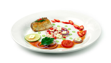 Spicy Mackerels Salad in Tomato sauce