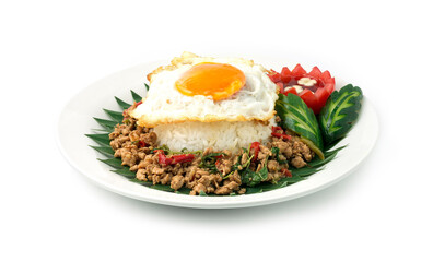 Thai Food Stir-Fried Chicken Spicy and Basil