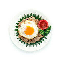 Thai Food Stir-Fried Pork with Garlic and Thai Peppers
