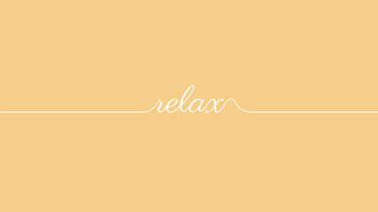 relax color concept, relax lettering on orange pastel background, soft pastel color, vector illustration for graphic design, website ,spa banner, poster
