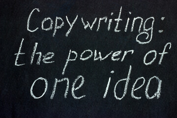 
One idea should dominate the text. One of the rules of copywriting