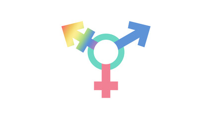 Relax color concept, LGBT symbol, Transgender Symbol in Simple Outline,Sexual Orientation Icon, Vector Gender Sign,pastel color, vector illustration for graphic design,poster,banner on pride month