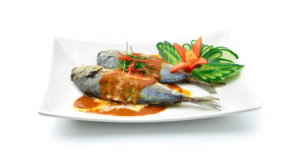 Mackerel Thai with Dried Red Curry and Coconut milk
