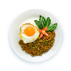 Pork with Yellow Curry Paste Stir Fried dried Hot and Spicy