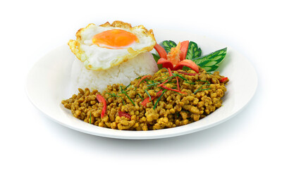 Pork with Yellow Curry Paste Stir Fried dried Hot and Spicy