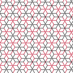 Geomatric Simple black and Red hexagonal or honeycomb pattern, seamless background 06