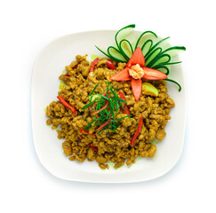 Pork with Yellow Curry Paste Stir Fried dries Hot and Spicy